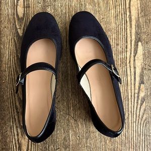 Jcrew velvet Mary Janes